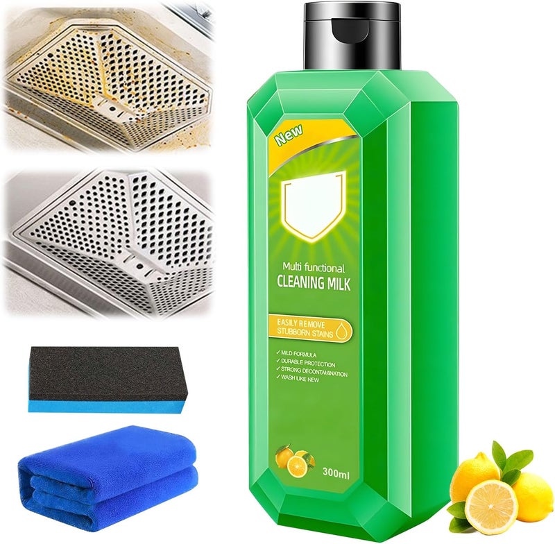 dssuoa Cleaning Milk House Cleaner,Powerful Multifunctional Concentrated Cleansing Lotion,Effective Cleaning Milk for Household Kitchen to Heavy Oil Stains,Multi-purpose Oils Stain Cleaner（300ml/10.6oz） - Image 1
